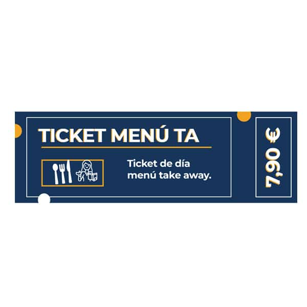 Ticket menú take away